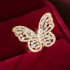 Anel de borboleta com design original, abertura ajustável, personalidade única, estilo doce e cool, transfronteiriço Europa e Estados Unidos para pronta entrega