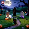 Decoraciones de Halloween accesorios horror fantasma calabaza luz dulces ataúd negro resina adornos comercio exterior transfronterizo micro paisaje
