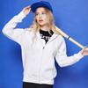 Cárdigan de Otoño e Invierno de Color Puro de 350g para Hombre y Mujer Chaqueta con Forro Polar Sudadera de Manga Larga con Cremallera Estampado de Logo de Color Puro Venta al por Mayor
