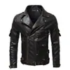 En stock Hombres europeos y americanos transfronterizo wish Amazon retro cuero hombres múltiples bolsillos personalidad abrigo de piel abrigo
