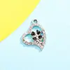 Accesorios Casuales de Corazón con Goteo de Aceite y Flor Colgante Moda Clásica Aleación Diamante Joyería Accesorios Material para Colgantes DIY
