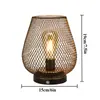 Lâmpada de Atmosfera Retro para Desktop USB Toque Decoração Romântica para Quarto Bar Ferro Forjado Luminária de Mesa Ornamento