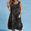 2022Wish Aliexpress Vestido de Sol Moda Boêmia Casual Floral Verão Vestido de Sol Feminino