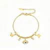 Pulsera popular de titanio y acero estilo ins, moderna, versátil, corazón, mariposa, estrella, geométrica, de acero inoxidable, joyería para la mano