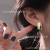 Nuevos Pendientes Coreanos de Moda Dongdaemun con Arco y Goteo de Aceite para Mujer, Combinan con Todo, Estilo Frío, Mismo Estilo que los Celebridades de Internet, Pendientes de Botón