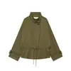 Comercio Exterior Transfronterizo Otoño Nuevo Ropa para Mujer Estilo Europeo de Gama Alta Versátil Holgada Manga Larga Cuello Alto Parka Chaqueta Abrigo
