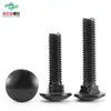 Parafusos de Carrinho de Aço Inoxidável 304 Preto com Múltiplas Cabeças, Suportes de Ponte com Cabeça Semicircular e Pescoço Quadrado, Parafusos Quadrados de Cabeça Chata M4, M5, M6, M8