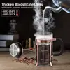 Cafeteira Prensa Francesa Aço Inoxidável 304 com 4 Filtros, Resistente ao Calor Durável, Fácil de Limpar, Prensa de Café de Vidro Borossilicato, Bule 100% Livre de BPA, Cobre