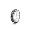 Anillo de iris tridimensional de plata tailandesa vintage, un diseño sofisticado y retro para hombres, con un estilo de anillo abierto para el dedo índice