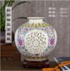 Jarrón de cerámica Jingdezhen, adornos pastel, jarrón hueco de neumático fino, artesanías de cerámica decorativas modernas para sala de estar, venta al por mayor