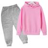 Suéter con capucha y forro polar para niños de otoño e invierno para comercio exterior, traje de suéter casual de color sólido para niños