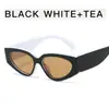 Gafas de Sol de Bloques de Color Panda Blanco y Negro para Mujer, Gafas de Sol Versátiles y Sencillas de Estilo Urbano, Gafas de Sol con Contorno de Moda Europea y Americana