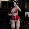 Lencería Sexy, Sujetador Sexy Femenino, Falda de Sirvienta de Tres Puntos, Bragas de Entrepierna Abierta, Traje de Tentación de Uniforme Apasionado, Comercio Exterior