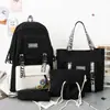 Nueva Mochila Escolar Estilo Coreano Harajuku ulzzang Mochila de Cinco Piezas Gran Capacidad Mochila Escolar Portátil para Estudiantes de Primaria
