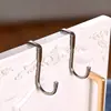 Gancho de Porta de Armário Sem Furos de Aço Inoxidável Gancho Duplo em S Cabide de Porta Gancho Multifuncional para Atrás da Porta