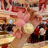 Oro Puro 999Labubu Labubu Colgante Llave de Burbuja Mart Llavero Lindo de Moda Dibujo Animado Colgante para Bolsa