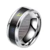 Anillo de Acero Inoxidable No se Desvanece, Estilo Coreano 8mm Doble Bisel Ranura en Blanco Dly Anillo de Acero de Titanio, Joyería Dorada, Estilo de Lujo Ligero