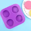 Spot Venta al por mayor Molde Redondo de Silicona para Pastel Mousse de 4 Cavidades Molde para Hacer Jabón Casero DIY Molde para Hornear Pan Venta al por mayor