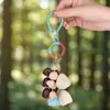 Estilo Mori Borla Natural Cáscara de Fruta Sonajero Colgante DIY Estilo Bohemio Retro Cuerda Colorida Carrillón de Viento Colgante para Bolsa Decoración de Coche