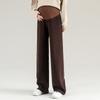 Pantalones de maternidad para primavera y otoño, pantalones de pierna ancha, talla grande, adelgazantes, forrados de polar, engrosados, de soporte para el vientre, casuales sin apretar