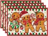 Manteles navideños transfronterizos 4 juegos de platos de cena tazas con tapetes termoaislantes Manteles decorativos para la atmósfera de las fiestas navideñas