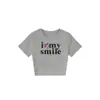 Camiseta de Manga Corta con Cuello Redondo y Estampado de Letras Estilo Retro Americano para Mujer, Nueva de Verano, Casual, Versátil, Corta, Adelgazante