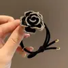 Elástico de Cabelo Camélia Estilo Coreano Novo Estilo Pequeno Elástico de Cabelo Perfumado Amarrado na Parte de Trás da Cabeça Anel de Cabelo Elegante Elástico de Borracha Acessórios de Cabelo para Mulheres
