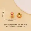 Cuentas de barril huecas de plata 925 chapada en oro con circonita, diseño de flor de ciruelo, con agujero pasante, cuenta espaciadora, cuenta suelta, accesorio de pulsera DIY estilo antiguo