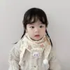 Cachecol para Bebê Outono e Inverno Estilo Coreano Desenho Animado Algodão Puro Cachecol Triângulo para Bebê Cachecol de Inverno à Prova de Vento para Bebês e Meninas