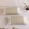 Almohada de cáscara de trigo sarraceno de algodón y lino para soporte del cuello y ayuda para dormir, altura ajustable para la columna cervical, núcleo de almohada firme, paquete individual, no colapsable