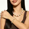 Gargantilla clásica popular con cuentas de perlas artificiales transfronteriza, accesorio de pulsera simple estilo Ins de CCB dorado para mujer