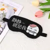 Máscara de olho da moda e fofa, autodesenhada, com texto personalizado de desenho animado para cochilo e sono, bloqueia a luz, respirável, com funções de compressa de gelo e calor, atacado