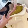 Suéter de cuello medio para niña Primavera y Otoño Nuevo Elástico Cálido de Punto Camisa Pulóver de Color Sólido para Niño Camisa Base Suave y Sedosa Moderna