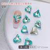 Arte de Uñas Cristal Corazón de Durazno Torcido Diamante Fondo Puntiagudo Joyería Grande y Pequeña Celebridad de Internet Caliente Corazón Super Flash Uñas Diamante Corazón Torcido Venta al por Mayor