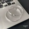 Pulsera Abierta de Pata de Gato de Plata Pura 999 Fushi, Sólida y Sencilla, de Nicho y Versátil, Exquisita Pulsera de Plata Esterlina para Regalar
