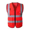 Colete refletor personalizado, roupas refletoras, vestuário de trabalho, roupas de segurança para canteiro de obras, colete refletor de trânsito com múltiplos bolsos