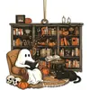 Placa de Madeira de Gato Engraçado para Halloween Transfronteiriça Estilo Americano Abóbora Gato Preto Decoração Atmosfera Festiva Artesanato