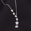 Collar de borla de estrella japonesa y coreana para mujer, cadena de clavícula de plata con diseño de nicho ins de lujo ligero de alta calidad