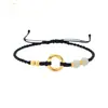 Pulseira de Casal Fita de Möbius de Ouro Puro 999 Shuibei Corda de Mão Trançada Vermelha e Preta Sinal de Amor para Homens e Mulheres Presente