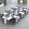 Escritorio y Silla de Oficina para Personal Combinación Simple Moderna Pantalla Divisoria de Posición para 2/4/6 Personas Estación de Trabajo de Oficina Escritorio de Computadora