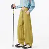 Pantalones de senderismo impermeables funcionales para hombre, estilo casual americano, corte holgado, talla grande, versátiles, pantalones de trabajo de pierna recta