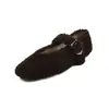 Zapatos Mary Jane de Lana para Mujer Tacón Bajo Zapatos Individuales Otoño Nuevo Estilo Versión Coreana Punta Redonda Hebilla Única Boca Poco Profunda Zapatos Individuales Zapatos de Piel para Mujer