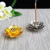 Suporte de Incenso Poroso de Lótus Dourado Pequeno de Liga Metálica do Fabricante Fogareiro de Aromaterapia Lótus Acessórios para Cerimônia do Chá com Incenso para Casa