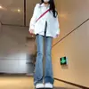 Moda Verano 2026 Nueva Tendencia Mujer Estilo Hong Kong Jeans de Moda Personalizados Hip-Hop Ins Moda Trendy de Calle Pantalones Largos Acampanados