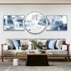 Pintura Decorativa Moderna Minimalista para Sala de Estar, Pintura Colgante para Pared de Fondo de Sofá, Mural Abstracto de Lujo Ligero para Dormitorio, Tríptico Nuevo Chino