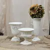 Vaso de Arte Floral Vintage de Ferro Forjado Branco Desgastado Descascando Ornamento Decorativo Americano