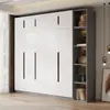 Armario para uso doméstico en el dormitorio, gabinete de almacenamiento de doble puerta, diseño moderno simple, adecuado para apartamentos pequeños y propiedades de alquiler, gabinete de almacenamiento ensamblado de lujo ligero