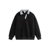 Sudadera con solapa para hombre 2025 Primavera y Otoño Nueva de manga larga Pulóver Camisa base Holgada Cuello Henry Top informal para hombre