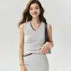 Camisola de tricô de cashmere com decote em V e renda ondulada, versátil, elegante, justa ao corpo, cor sólida, design simples, perfeita como camada base