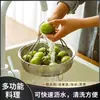 Cesta portátil de acero inoxidable para cocer al vapor arroz, vaporera separadora de agua, adecuada para ollas arroceras y ollas de sopa, rejilla de vapor multifuncional para lavar verduras